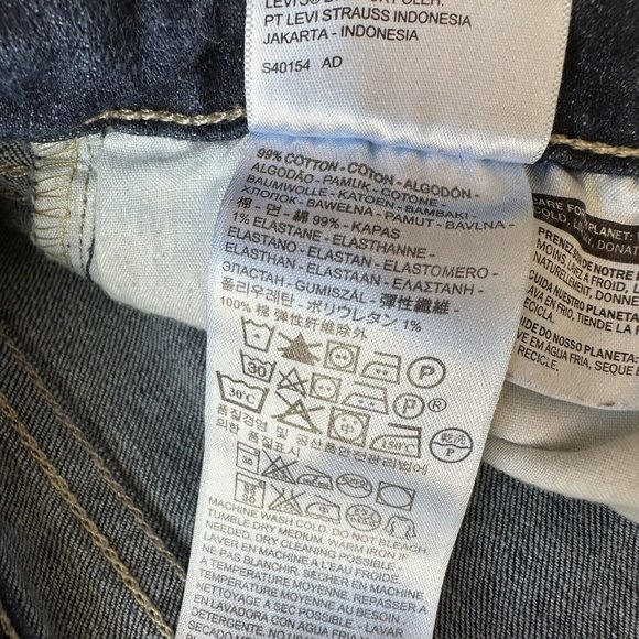 Levi 518 Jeans Womens 31x31 Superlow Bootcut Blue Dark Wash Denim Mid Rise - Picture 14 of 15